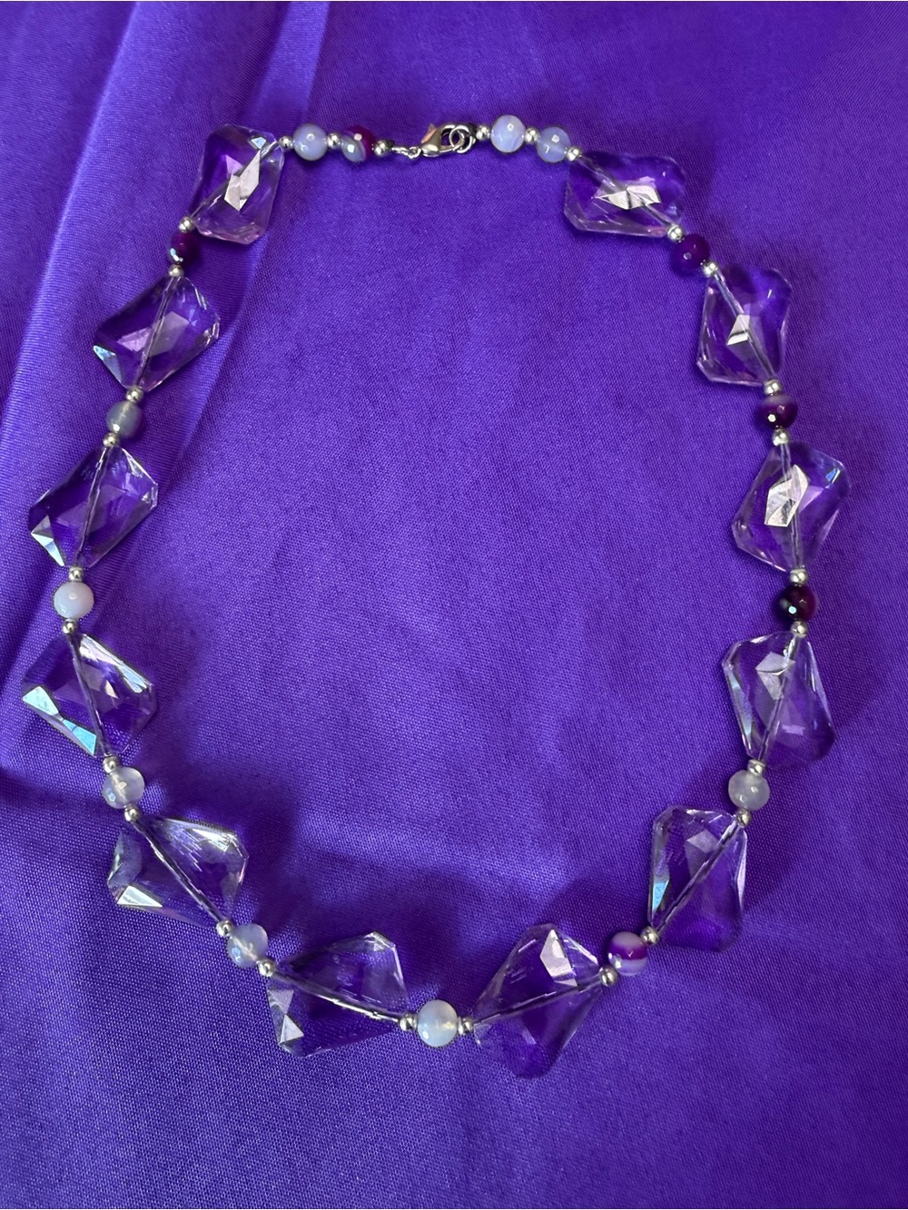 Park Lane Purple Faceted Crystal Beaded Statement Necklace New